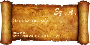Szeitz Anikó névjegykártya